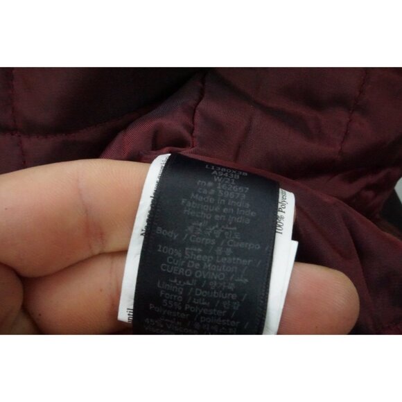 John Varvatos Sheepskin Leather Dark Blue Bomber Zip Jacket Sz M Brand New - Picture 7 of 7